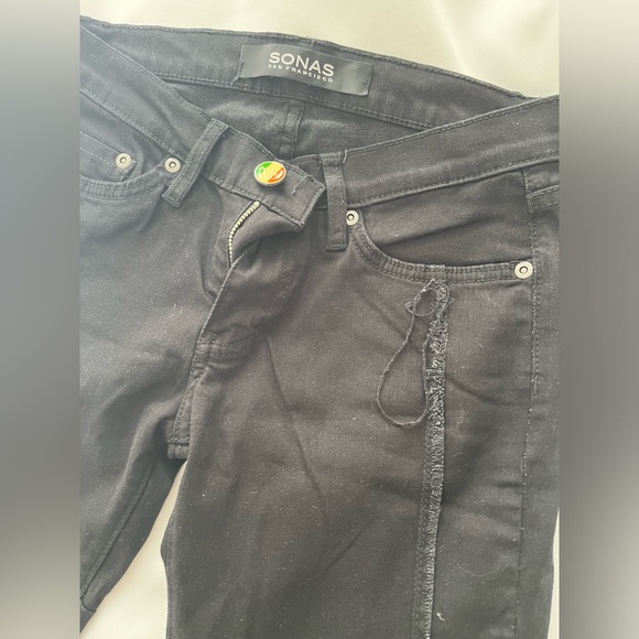 Sonas black patch skinny stretch jeans - Picture 3 of 5